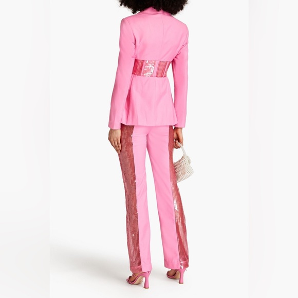 NWT ROTATE Mya sequin-panel trousers - bubblegum - Picture 4 of 9